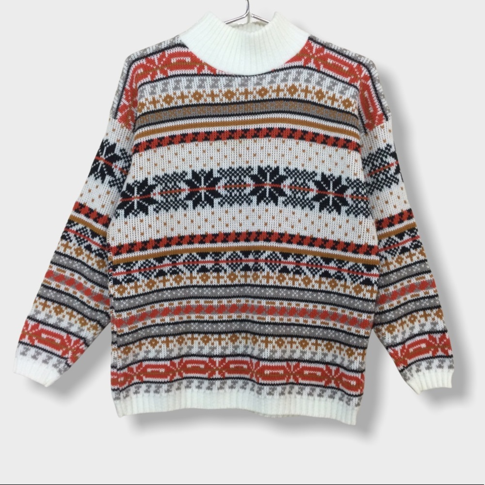 Vintage Croquet Club Mockneck Faire Isle Sweater
